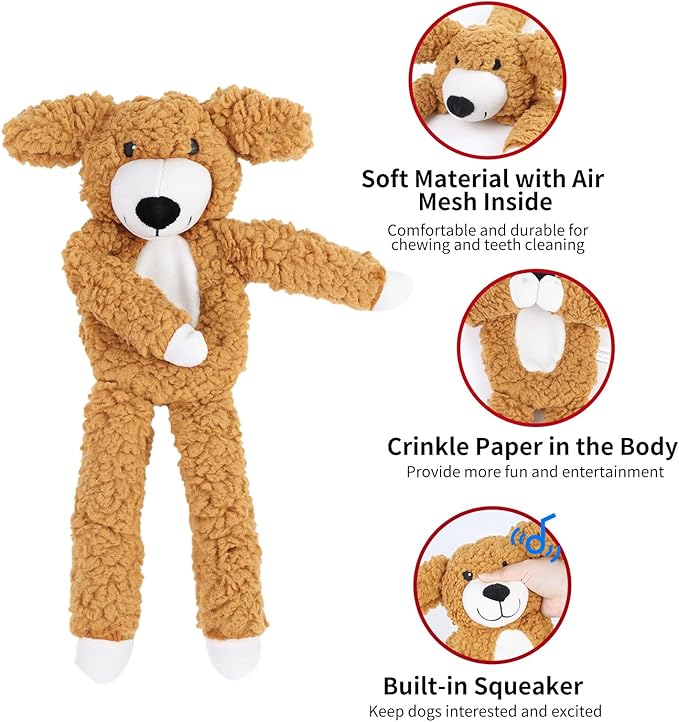 DODODOLA Dog Toys Plush Partial Stuffing Puppy Chew Toys for Teething Soft Squeaky Dog Toy to Keep Them Busy for Small Medium Big Large Dogs Pet-Mewly Pet