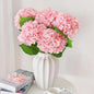 Real Touch Pink Hydrangea Artificial Flowers with Stems, Fake Silk Flowers for Outdoors, 3 Pcs Artificial Flowers for Home Decor Wedding Bouquets Centerpieces Vase