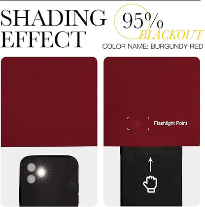 NICETOWN Burgundy Red Blackout Curtains 78 inches Length for Bedroom, 2 Panels, 42" Wide, Thermal Insulated Decoration Drapes for Office Window