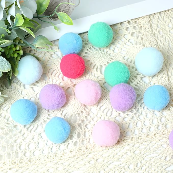 30 Pcs Soft Plush Cat Ball,Cat Toy Balls,Bulk Cats Toys,Puff Balls,Fuzzy Colorful Cats Ball for Pet Playing Exercising-Mewly Pet
