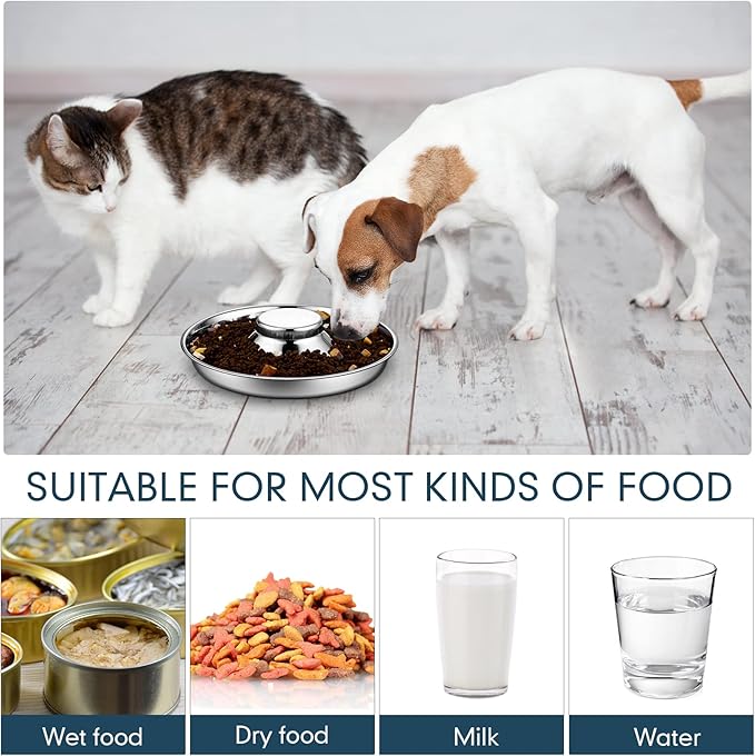 Zopeal 6 Pcs Puppy Food Bowls 11.8" Stainless Steel Puppy Feeding Bowl Dog Food Water Bowls, Weaning Feeder for Litters, Small Medium Large Dogs, Pets-Mewly Pet