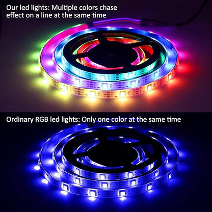 USB LED Lights Strip 16.4ft, USB Powered RGB Color Changing LED Strip with 17-Key Remote Controller, Flexible Light for TV, Bedroom, Desk, Mirror, PC, Camping & Home Decoration