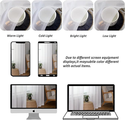 Chyhomenyc White Sheer Curtains 72 Inches Long 2 Panels for Living Room, Light Filtering Front Door Curtains, Soft Gentle Voile Rod Pocket Bedroom Window Drapes, 59Wx72L Inch, 2PCS