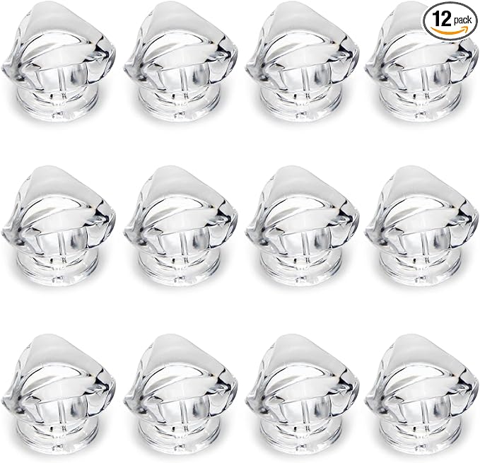 MroMax 12Pcs Tiny Pull Handle Triangle Acrylic Mini Knob 19mm Diameter Clear Shiny Knobs for Jewelry Box, Gift Case and Makeup Box