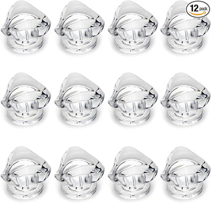 MroMax 12Pcs Tiny Pull Handle Triangle Acrylic Mini Knob 19mm Diameter Clear Shiny Knobs for Jewelry Box, Gift Case and Makeup Box