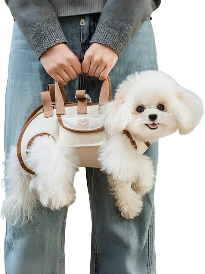 Portable Breathable Pet Carrier Sling & Backpack for Dogs & Cats, Adjustable Full-Body Harness with Traction Leash, Crossbody & Car-Friendly (Medium)-Mewly Pet