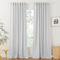 RYB HOME Linen Sheer Curtains - Farmhouse Privacy Semi Sheer Window Curtains for Living Room Bedroom Bathroom, Dove Gray, Wide 52 x Long 90, 1 Pair