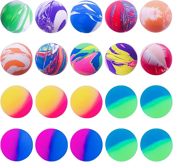 PET SHOW 20Pcs 1.2 Inch Cat Toy Bouncy Balls Interactive Kitten Bouncing Ball for Indoor Cats Pet Birthday Gift Colorful Chase Rubber Ball with High Elasticity Boys-Mewly Pet
