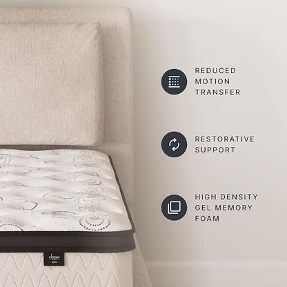 Ashley Chime California King Mattress Hybrid 12 Inch Firm Memory Foam for Pressure Relief, Mattress In a Box with Cooling Gel, Fiberglass Free