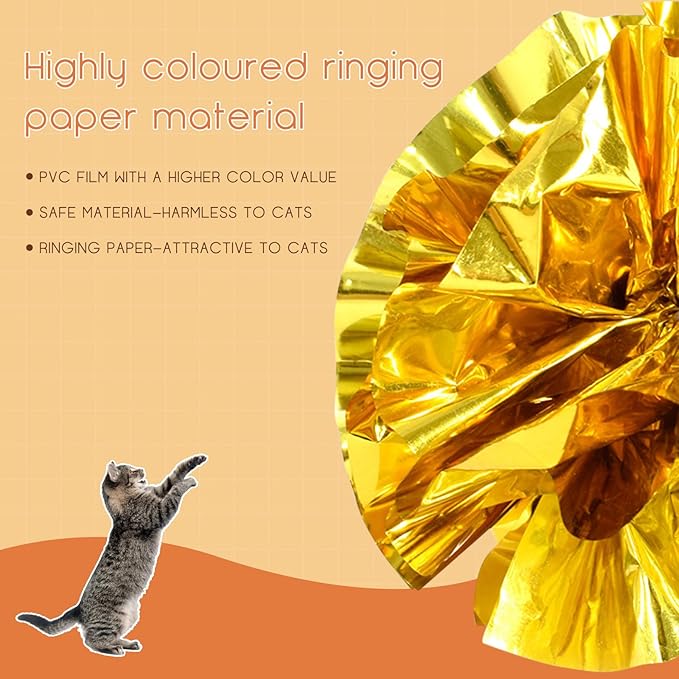 Andiker Cat Crinkle Balls, 2.36 Inches 6 Colors 12pcs Cat Balls Chew and Chase Kitten Mylar Crinkle Ball Lightweight Cats Toys for Indoor Cats to Keep Fit and Active(12pcs)-Mewly Pet