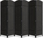 6 Panel Room Divider,6Ft Folding Privacy Screen,Tall - Extra Wide Foldable Panel Partition Wall Divider with Diamond Double-Weaved Hand-Woven Design Room Screen Divider