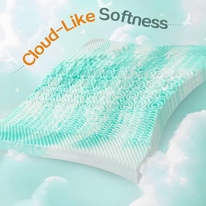 SINWEEK 1.5 Inch Memory Foam Mattress Topper Twin XL, Twin Extra Long Mattress Pads for College Dorm Single Bed, Pressure Relieve CertiPUR-US Certified, 39x80 Inches, Green