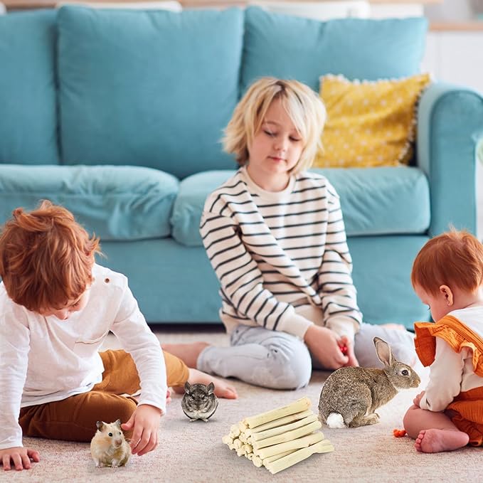 900g Sweet Bamboo Chew Sticks for Rabbits, Chinchilla Rabbit Toys Guinea Pig Chews Sticks, Natural Rabbit Bunny Molar Treats Snacks Toys for Chinchilla, Guinea Pig, Hamster Small Animals-Mewly Pet