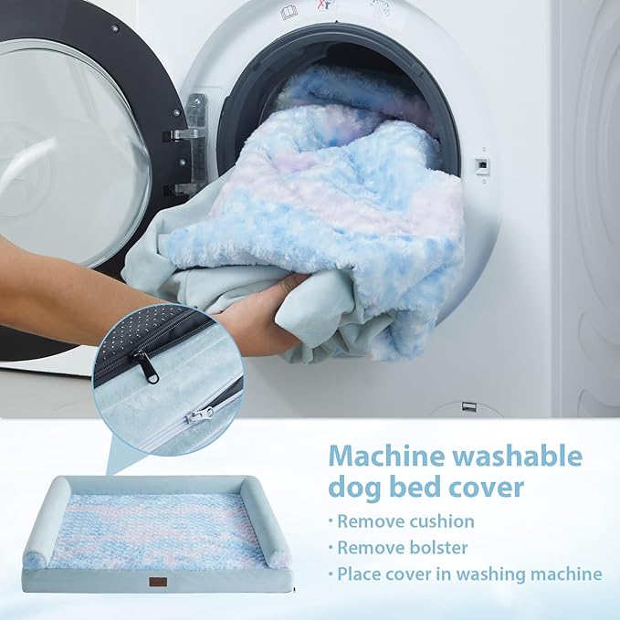 BFPETHOME Dog Beds for Large Dogs, Orthopedic Dog Bed for Medium Large Dogs,Big Waterproof Couch Pet Bed with Removable Washable Cover-Mewly Pet