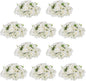 NUPTIO Flower Ball Arrangement Bouquet - 10 Pcs 15.7 inch Diameter White Fake Flowers Roses Balls for Centerpieces Tables - Artificial Rose Arrangements for Wedding Centerpiece Table Decorations