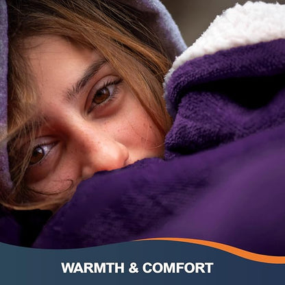 Walensee Sherpa Fleece Blanket (Throw Size 50”x60” Purple) Plush Throw Fuzzy Super Soft Reversible Microfiber Flannel Blankets for Couch, Bed, Sofa Ultra Luxurious Warm and Cozy for All Seasons