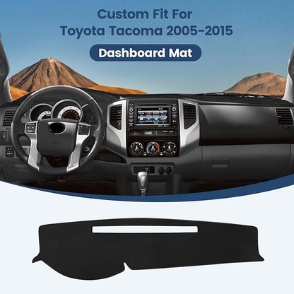 Dashboard Cover Mat Custom Fit for Toyota Tacoma 2005-2015 Dash Cover Nonslip Dash Mat Protector Sunshade No Glare Black