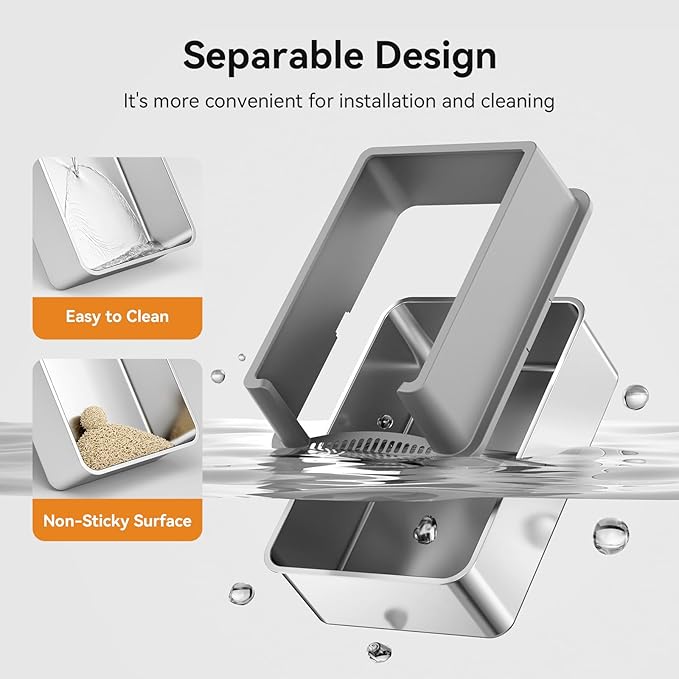 28" Extra Large XXL Stainless Steel Cat Litter Boxes with Lid Metal Cat Litterbox Pan for Big Cats and Multiple Cats, Anti-Leakage, Easy Cleaning, Include Scoop-Mewly Pet