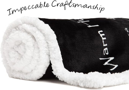 Chanasya Premium Sympathy Warm Hugs Gift Throw Blanket - Healing Gift Cancer Chemo Survivor Get Well Caring Gifts - Comfort Gift Blanket for Love Support Strength - Women Men Friend Grandpa - Black