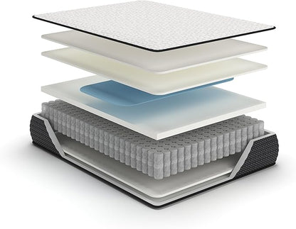 Signature Design by Ashley Limited Edition Firm 12 Inch Hybrid Mattress with Gel Memory Foam and Edge Support for Cool Sleep and Pressure Relief, King, Fiberglass Free, Mattress In A Box