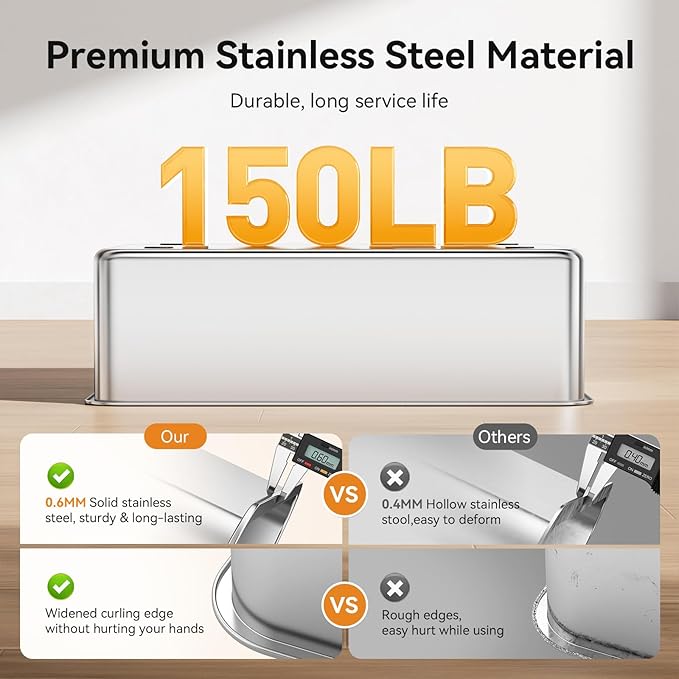 28" Extra Large XXL Stainless Steel Cat Litter Boxes with Lid Metal Cat Litterbox Pan for Big Cats and Multiple Cats, Anti-Leakage, Easy Cleaning, Include Scoop-Mewly Pet