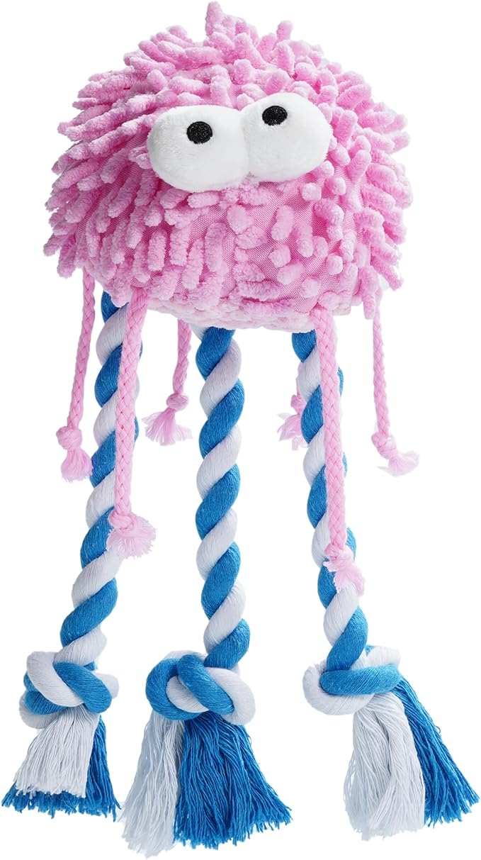 Nocciola Plush Squeaky Dog Toys, Cute Durable Stuffed Crinkle Puppy Pet Chew Toys for Large Medium Small Dogs - Jellyfish-Mewly Pet
