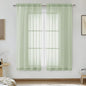 OVZME Light Green Sheer Curtains 54 Inches Long 2 Panels - Soft Light Filtering Window Sheer Panels for Living Room/Bedroom, Top Dual Rod Pocket, 1 Pair, Each 42Wx54L Inches