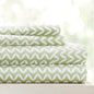 Linen Market Double-Brushed Patterned Microfiber Twin Sheet Set 3 Piece – Oeko-TEX Certified Ultra Soft & Wrinkle-Free - 16" Deep Pocket Sheets - Easy Care Twin Size - Puffed Chevron Sage