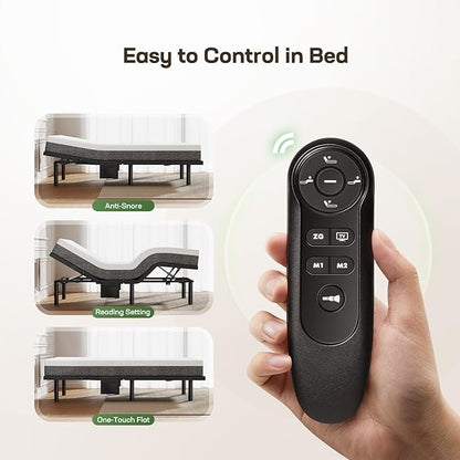 Marsail MS01 Twin XL Adjustable Bed Base Frame, 4 Ports USB A&C Adjustable Bed Base with Under-Bed Nightlight, 3 Minutes Fast Assembly, Wireless Remote Control Adjustable Bed with 4 Height Options