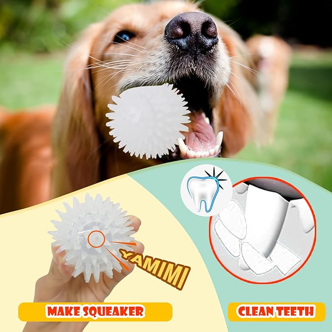 DKING 3Pack Squeaky Dog Balls,2 in1 Funny Puppy Ball Toys,Birthday Dog Toy for Small Medium Dogs (Animal Ball)-Mewly Pet