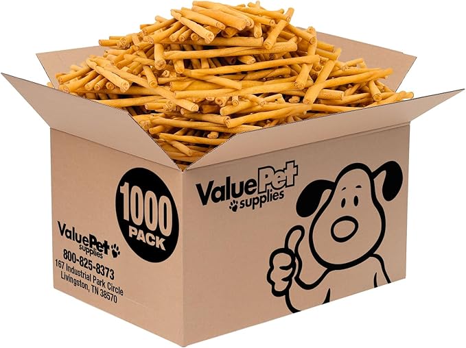 ValueBull USA - Rawhide Twists for Small Dogs, 5 Inch, Smoked, Varied Thicknesses, 1000 Count Bulk Pack - Natural & Safe, USA Beef Hide, Long Lasting, Chemical Free, No Artificial Flavors-Mewly Pet