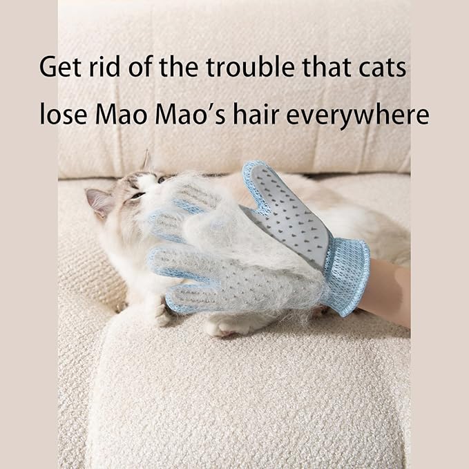 Zoocozy 2 in 1 Pet Hair Removal Glove for Cat Dog, Indoor Cat Grooming Gloves, Pet Washing Brush for Shedding Massage - Double-Sided Available(Brown)-Mewly Pet