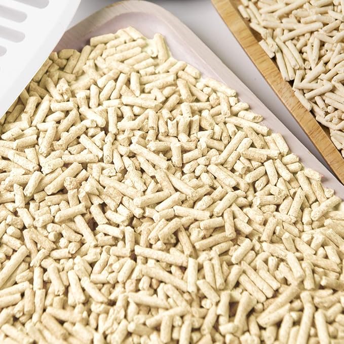 I AM TOFU - Tofu Cat Litter, Natural, Flushable, Dust Free, Extra Clumping Pellet Litter (10 LBS, Original)-Mewly Pet