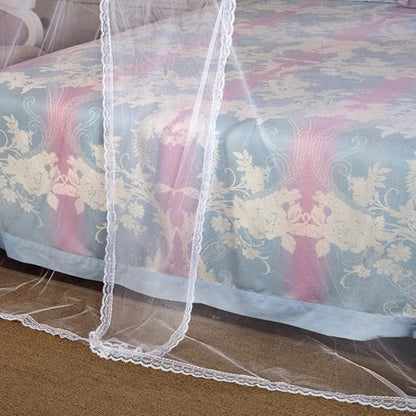 4 Corners Princess Bed Curtain Canopy Canopies for Girls Boys Adults Bed Gift (Queen, White)