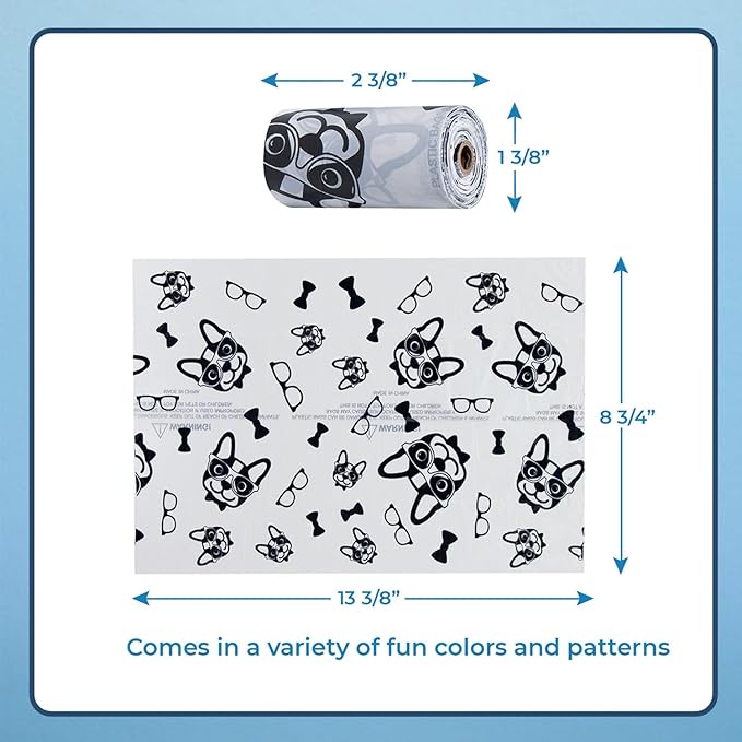 Best Pet Supplies Dog Poop Bags (240 Bags) for Waste Refuse Cleanup, Doggy Roll Replacements for Outdoor Puppy Walking and Travel, Leak Proof and Tear Resistant, Thick Plastic - White-Mewly Pet