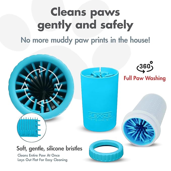 Dexas MudBuster Portable Dog Paw Cleaner, Medium, Blue - Premium Quality Pet Supplies and Accessories-Mewly Pet