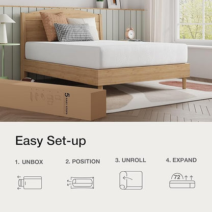 Novilla Full Size Mattress, 8 Inch Full Size Mattress in a Box, Gel Memory Foam Mattresses with Comfort Foam for Cooling Night Sleep, Pressure Relief, CertiPUR-US Certified