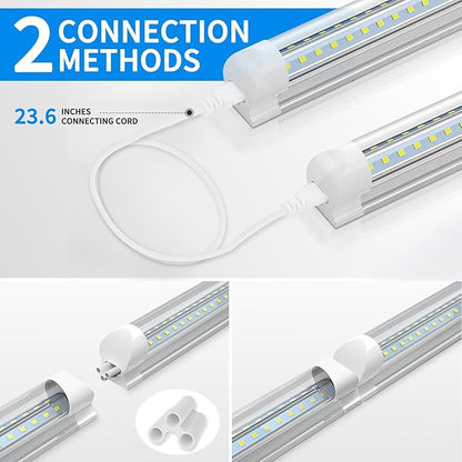 CNSUNWAY LED Shop Light 2FT, 20W 3000LM, 3000K Warm White, T8 LED Tube Lights, Ceiling and Utility Shop Lights, Linkable Light Fixture for Room, Garage, Workbench, ETL Listed (Pack of 2)