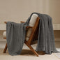 PHF 100% Cotton Waffle Weave Throw Blanket, Soft Lightweight Breathable Cozy Throws for Couch Bed Sofa, Luxury Aesthetic Woven Blanket for Home Decor & Office, 50"x60", Charcoal Grey