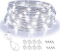 LED Rope Lights, 16ft Daylight White Strip Lights with Clear PVC Jacket, Connectable and Flexible, Waterproof for Indoor Outdoor use, 110V Plugin Tape Lighting with High Brightness 3528 LEDs
