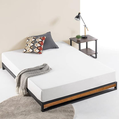 ZINUS GOOD DESIGN Award Winner Suzanne 6 Inch Bamboo and Metal Platforma Bed Frame, No Box Spring Needed, Wood Slat Support, Chestnut Brown, King