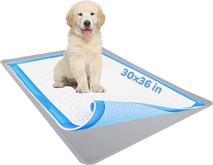 TidyFriend Pee Pad Holder Tray 30 x36 Inches, Puppy Pad Holder, Easy to Clean and Store Pee Pad Holder for Dogs, Silicon Training Pad Holder, No Spill Puppy Pad Holder (Light Grey)-Mewly Pet