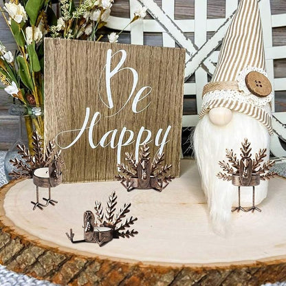 SAND MINE Metal Turkey Tea Light Candle Holders, Thanksgiving Candle Holder, Turkey Candle Holder, Metal Candle Holder, Thanksgiving Home Table Decoration (6)