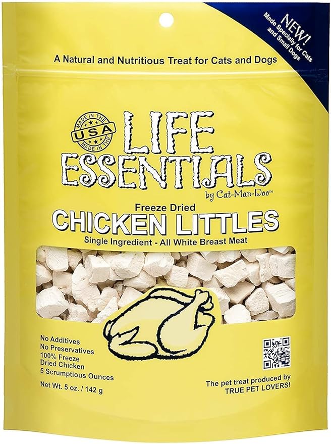 LIFE ESSENTIALS BY CAT-MAN-DOO Freeze Dried Chicken Little's for Dogs & Cats -5 oz (1)-Mewly Pet