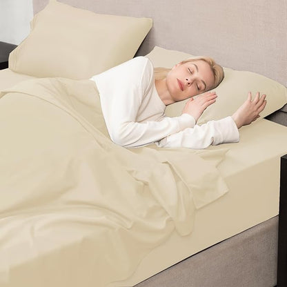 Mejoroom Full Size Sheet Set - Soft Microfiber Bed Sheets - Deep Pocket Fitted Sheet, Breathable, Soft, Wrinkle & Fade Resistant - 4 Piece (Full, Taupe)