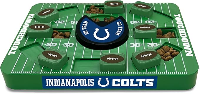 Pets First NFL Indianapolis Colts Large Puzzle Toy, New Size, Interactive Dog Treat & Slow Feeding Toy-Mewly Pet