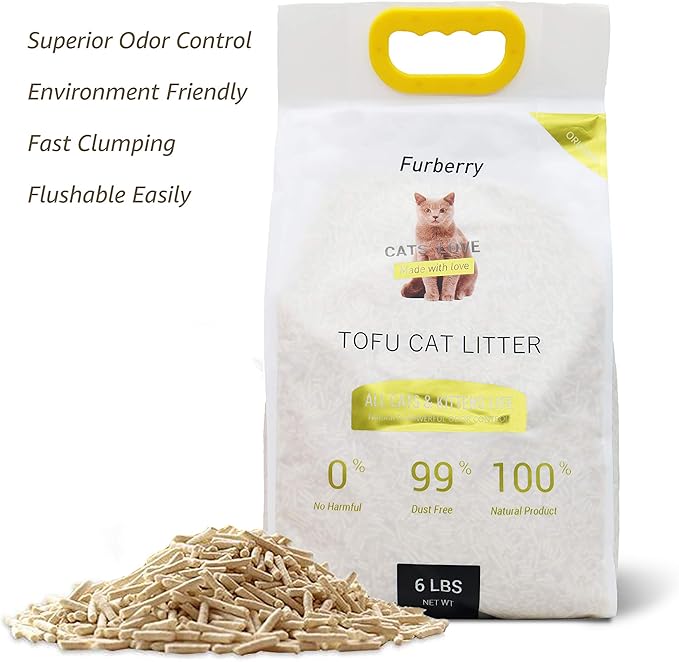 Natural Soy Litter, Tofu Cat Litter - Clumping, Flushable, Ultra Absorbent and Fast Drying - Zero Dust, Low Tracking - Unscented, 2 Pack-Mewly Pet
