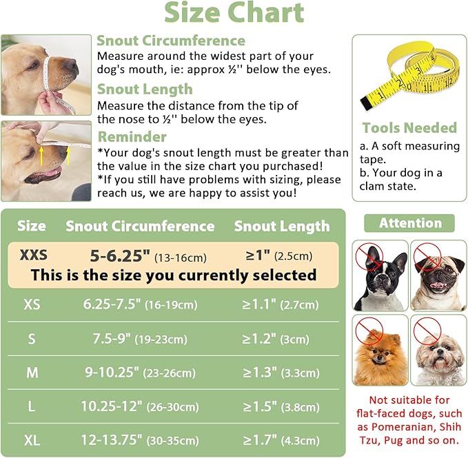 Mayerzon Dog Muzzle with Hook and Loop for Large Medium Small Dogs, Patented Soft Mesh Beagle Labrador Puppy Muzzles for Biting Chewing Grooming, Breathable, Adjustable, Allows Panting Drinking-Mewly Pet