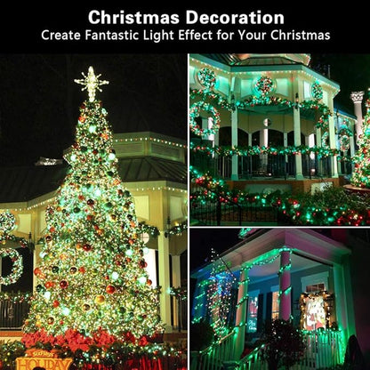Brizled Green Christmas Lights, 33ft 100 LED Christmas String Lights, 120V UL Certified Plugin Xmas Tree Light Connectable Waterproof Mini Xmas Light for Home Tree Halloween Indoor Outdoor Decorations