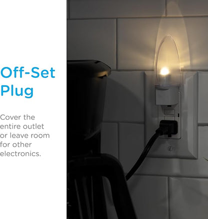 Lights by Night LED Night Light, Plug-in, Dusk to Dawn Sensor, Warm White, UL-Certified, Energy Efficient, Ideal Nightlight for Bedroom, Bathroom, Nursery, Hallway, Kitchen, 11377